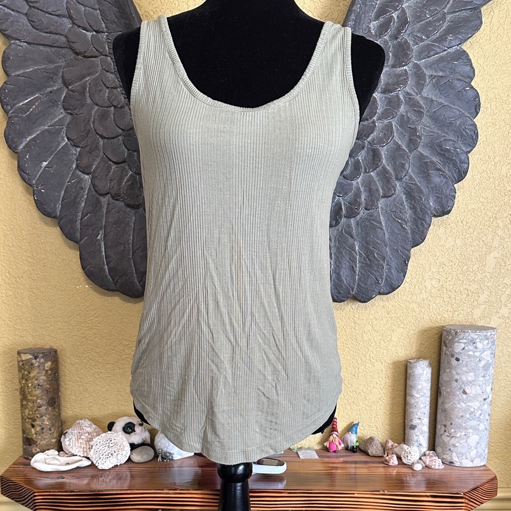 Joe fresh Olive Green Ribbed Tank Top